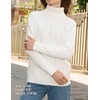 Zeagoo Womens Sweaters 2025 Turtleneck Long Sleeve Ribbed Knitwear Pullover