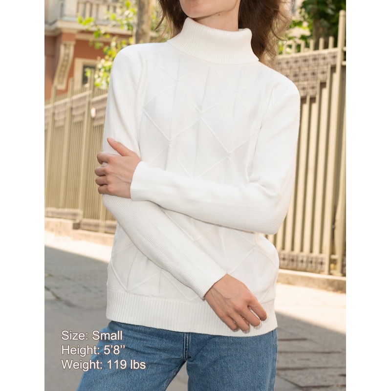 Zeagoo Womens Sweaters 2025 Turtleneck Long Sleeve Ribbed Knitwear Pullover