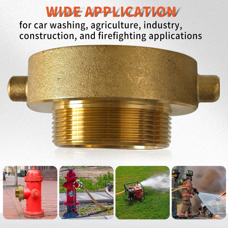 Brass Fire Hydrant Adapter 2-1/2" NST/NH Female x 2" NPT
