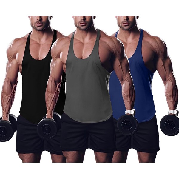 TNWUBOLN Men's Stringer Bodybuilding Workout Gym Tank Tops Training Cotton