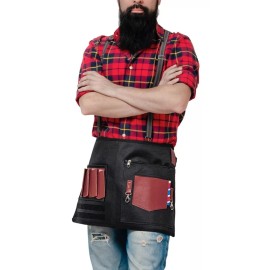 Barbest Medio Mandil P/ Barbero Modelo Boston Wine De Barbest Co. Color Rojo