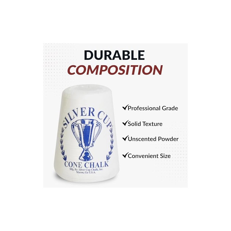 Hathaway Silver Cup Cone Talc Chalk, White