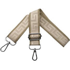 Shoulder Strap for Bag Straps for Changing, Adjustable Bag Strap Wide 3.8 cm with Silver Carabiner - Bag Strap Shoulder Strap Carry Strap for Handbags Women, Colourful, K, Khaki/Beige