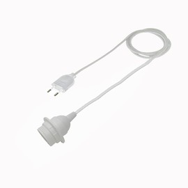 HALOTEC | Black Lamp Cable E27 | Electrical Cable with Lamp Holder and European Plug | 3 Metres | Lampshade Clamping Ring | Made in Italy | Highest Quality