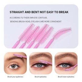 300 Microbrush +150cepillos+150lip Brush Para Pestañas Rosa