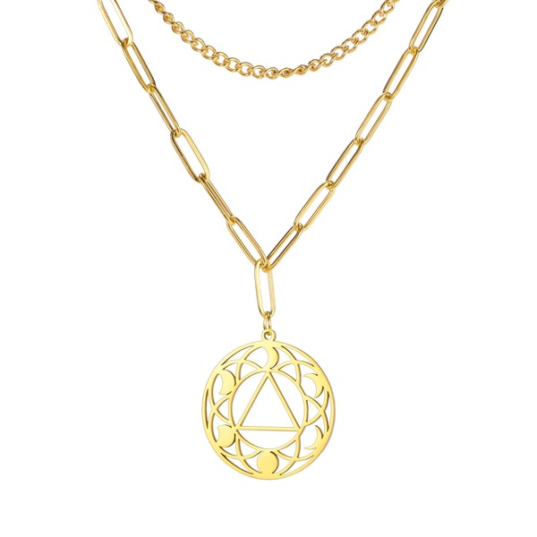 EUEAVAN Alcoholics Anonymous Necklace for Women Sobriety Recovery Symbol Pendant