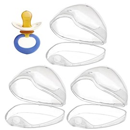 Paquete de 3 Estuches para Chupete, Transparente Chupete Pezón Caja de Almacenamiento Contenedor, Contenedor para Chupete para Viajes, Portátil Chupete Caja