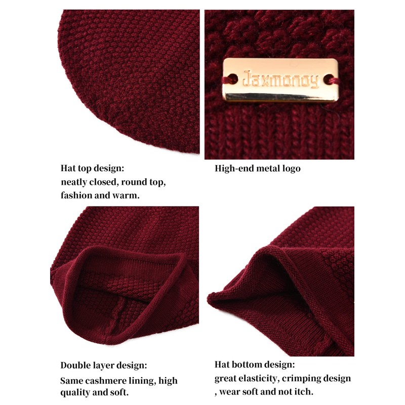 jaxmonoy Gorros holgados para mujer, de invierno, suave, cálido, de