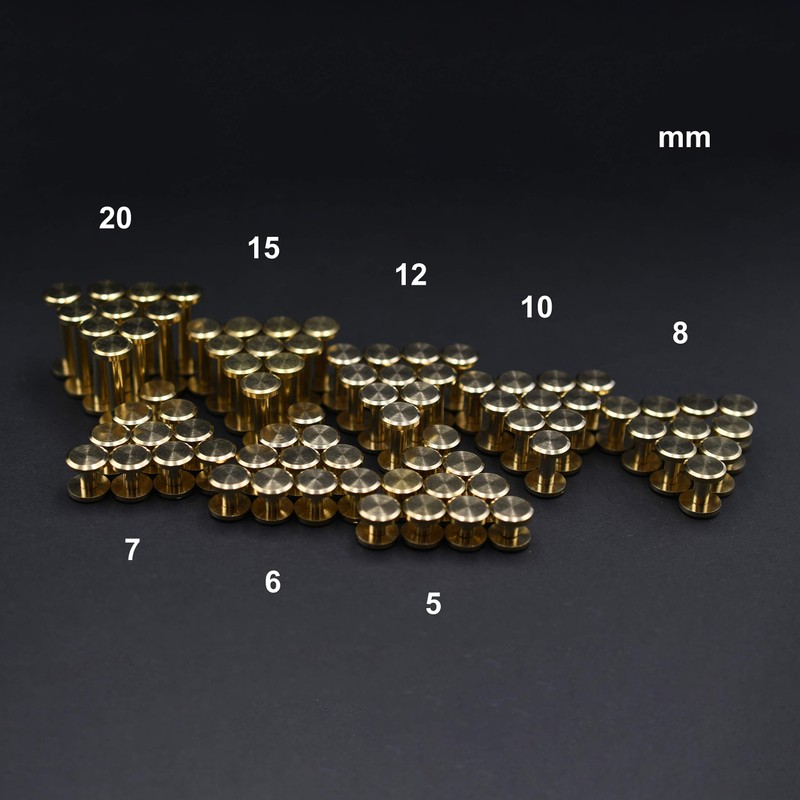 SILMEN Quality Flat Head/Concave Head Solid Brass Chicago Screw Rivets