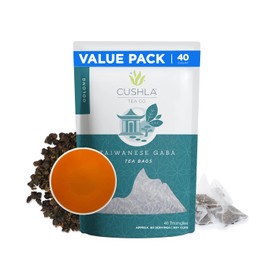 Taiwanese GABA Oolong Tea Bags Value Pack 40 Count - Delicious Fresh Packed Gaba Oolong Relaxing Tea. Gabba Wu Long Tea. Approx. 80 Cups