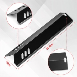 15 Inch Porcelain Grill Heat Shields Replacment for Dyna-Glo DGF510SBP, DGF493BNP, 4 Pack Barbeque Grill Heat Plates for Backyard Grill Replacement Parts BY15-101-001-02, BY13-101-001-13, GBC1460W