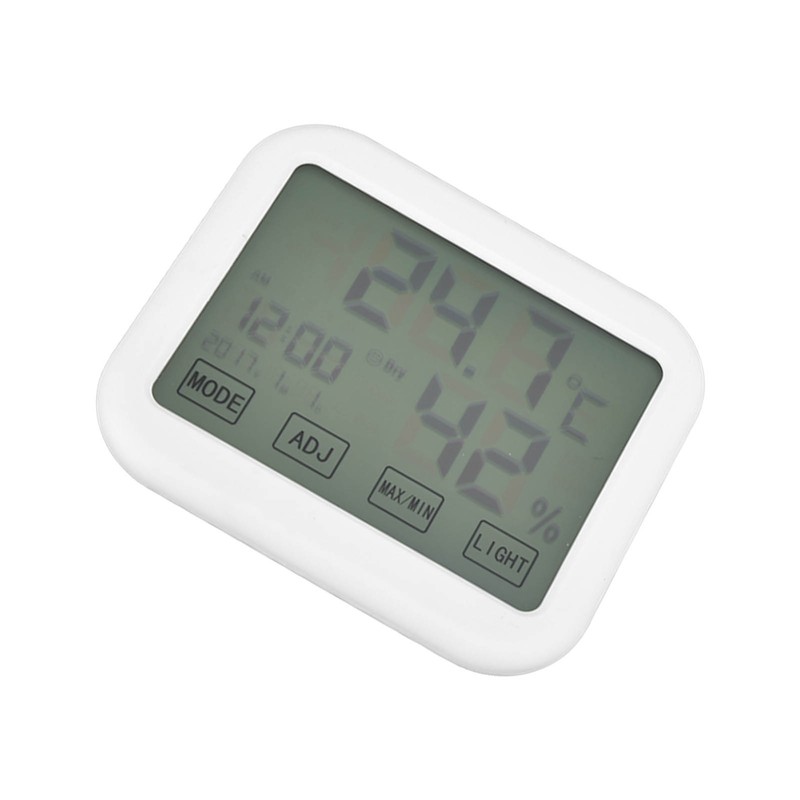Digital Thermometer Smart Touch Settings Alarm Clock Function Temperature Humidity