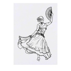 'Flamenco Dancer' Temporary Tattoo - Water Resistant, Skin-Safe, Non-Toxic Transfer (TO00041548)