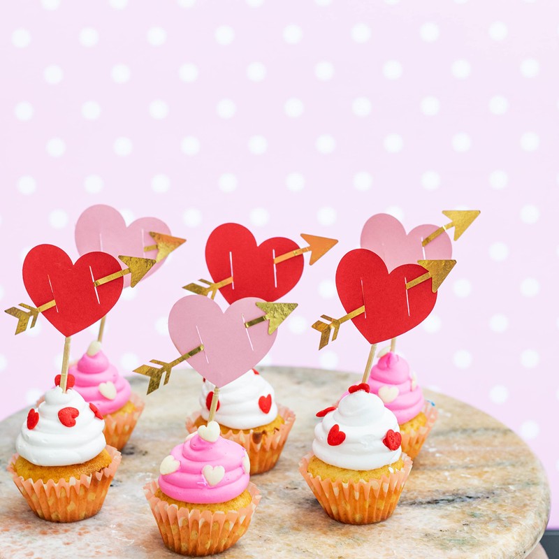 Confetti! Valentine's Day Ombre Heart Cupcake Toppers