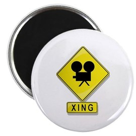 CafePress Camera Crew XING Magnet 2.25" Round Magnet, Refrigerator Magnet