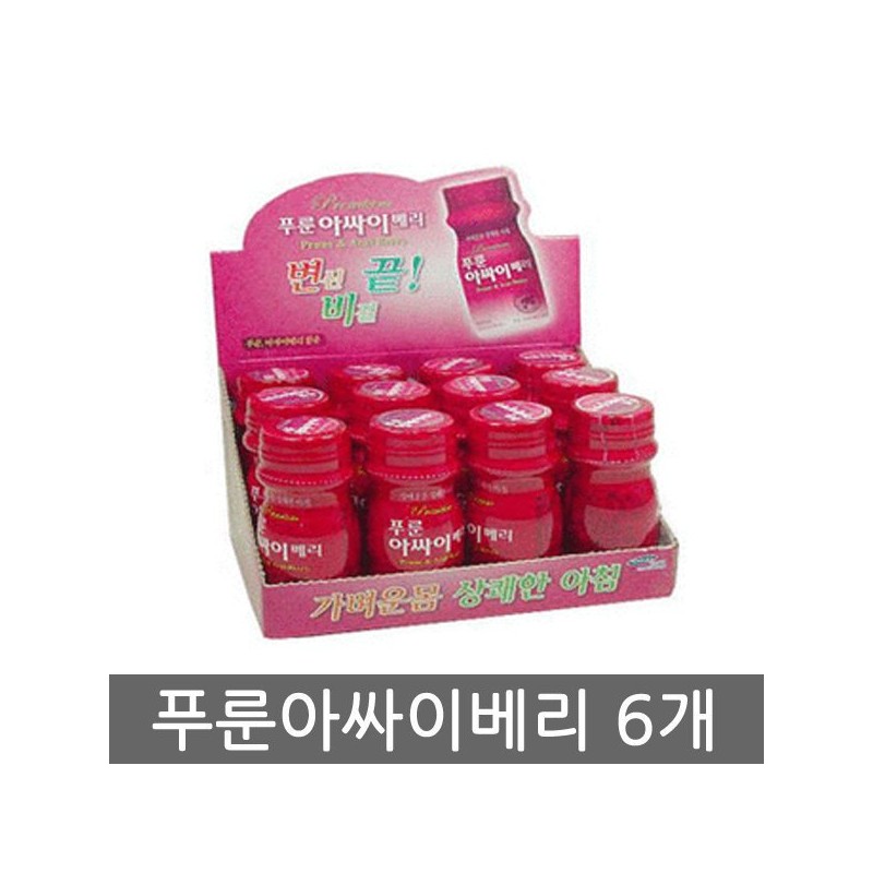 푸룬 아싸이베리 100ml x 6개/식이섬유/장청소/쾌변 Prune Acai Berry 100ml x