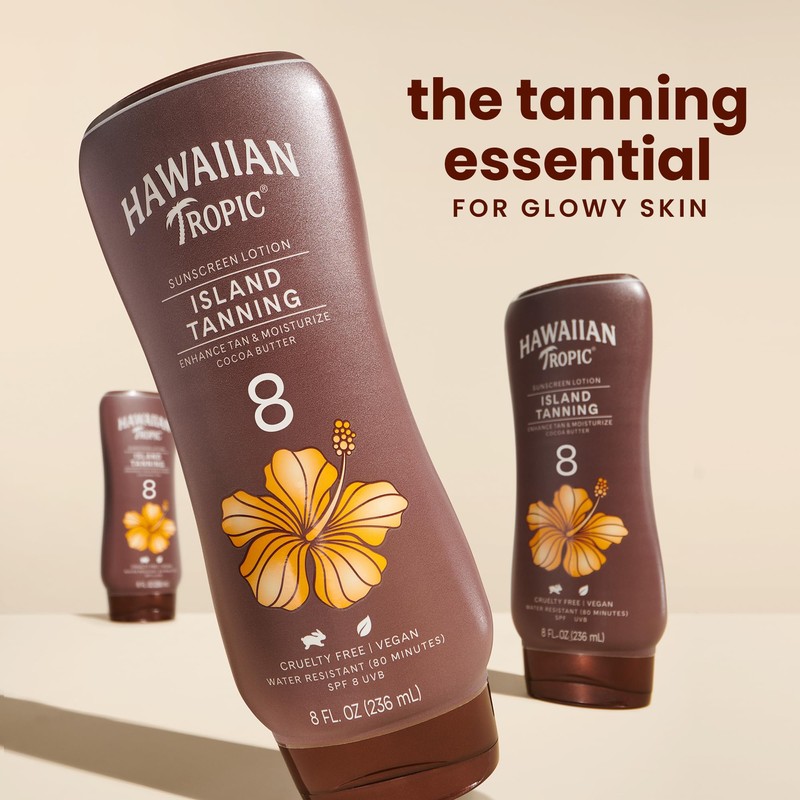 Hawaiian Tropic Island Tanning Lotion Sunscreen SPF 8, 8oz |