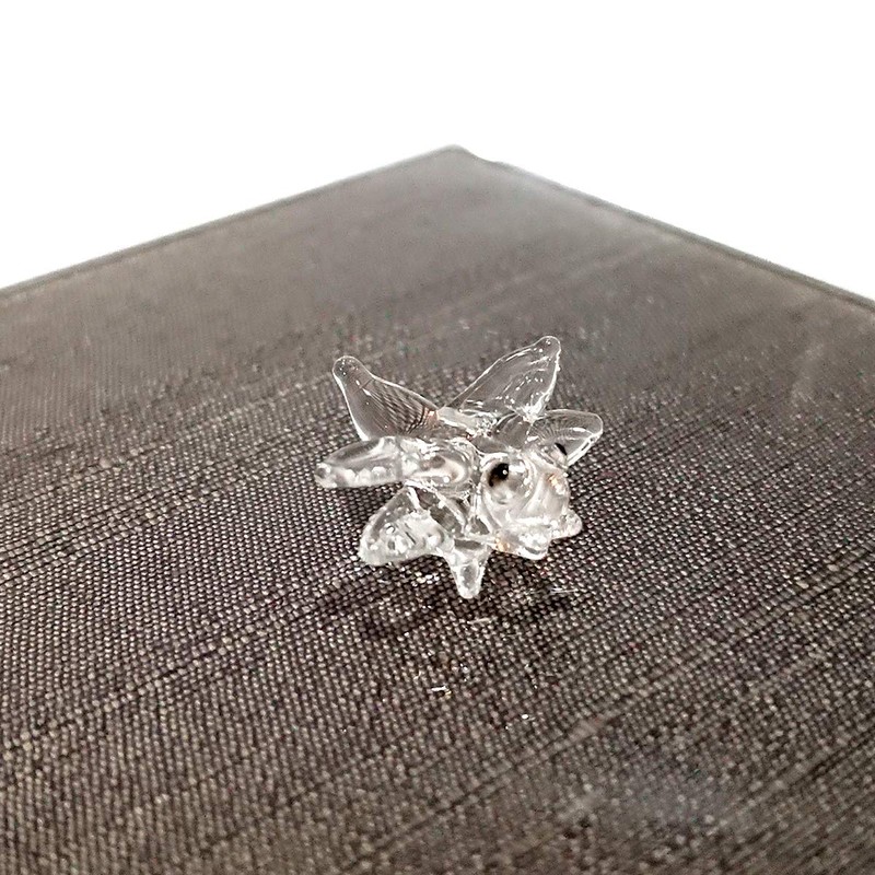 Sansukjai Rare Dragonfly Tiny Micro Crystal Figurines Hand Blown Clear