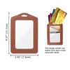 Vividwise 3 Pcs Vertical Leather Badge Holders, Black/Brown/Gray ID Holder