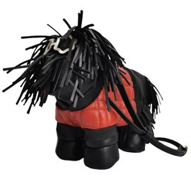Lyuxhetaokdiq - Bolso bandolera con forma de perro para mujer, piel sintética, único y novedoso, 3 Negro Rojo, Mediano