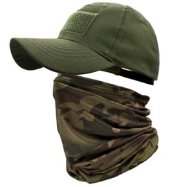 ehsbuy Camo Hats for Men & Women with Cooling Neck Gaiter Baseball Caps Face Scarf Mask Army Tactical Military Hat Neck Tube Snoods for Running Hunting Camping Cycling Fishing Outdoor Sports