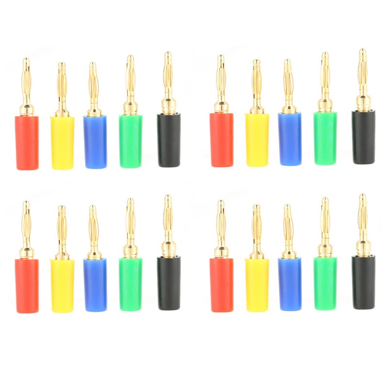 Duokon 2 mm Mixed Colours Banana Plug, Gold-Plated Musical Speaker