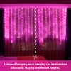 HXWEIYE 300LED Pink Fairy Curtain Lights with Remote 8 Modes