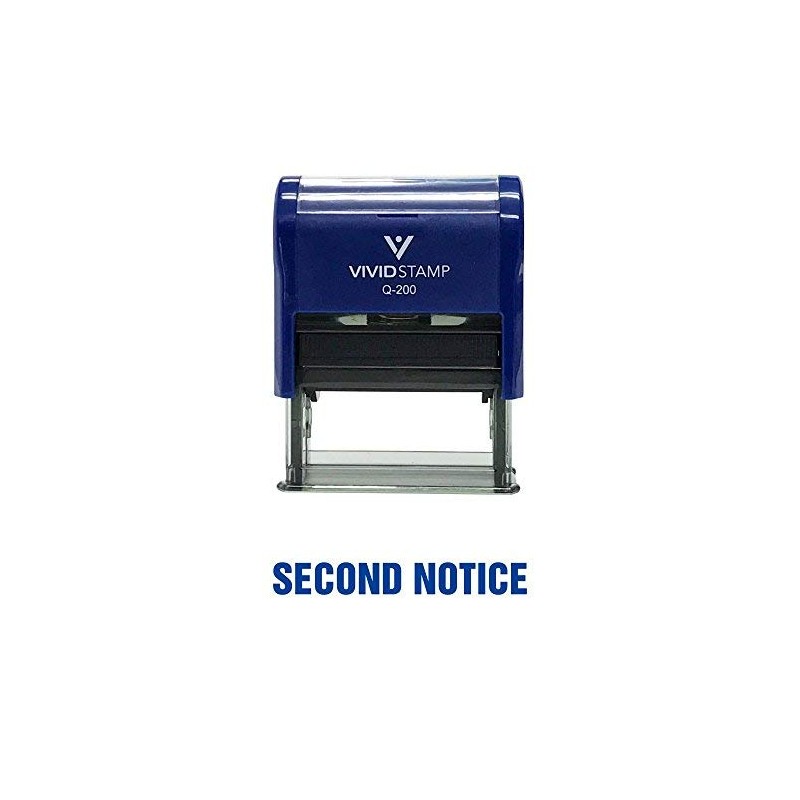 Second Notice Self Inking Rubber Stamp (Black Ink) - Medium