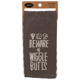 Primitives by Kathy 2 Towel Set - Every Meal You Make I’ll be Watching You & Beware of Wigglebutts -Dog Lover -Buffalo Plaid 149137