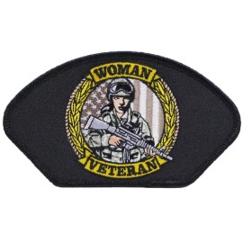 EEINC WOMAN VETERAN, BDU Embroidered Hat Patch (5-1/4"x3") (1346)