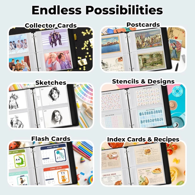 Dunwell 5x7 Photo Sleeves for 3-Ring Binder, (25 Pack) 5x7",