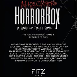 FITZ Alice Cooper's HorrorBox: Aliens Expansion Pack - Fitz Games, 40 Cards, A Haunted Party Game, Card Game of Spooky Questions Answers & Dares, for 4-10 Thrill Seekers Ages 14+