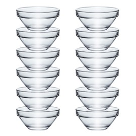 JHNIF 12pcs Clear Glass Soy Sauce Dipping Bowls Side Dishes for Snack Sushi Fruit Appetizer Dessert. 3 Inch