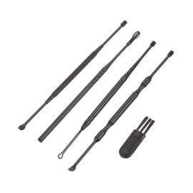 TOVINANNA 2 Sets Ear Wax Removal Kit Non-Slip Handle Stainless Steel Ear Spoons for Home