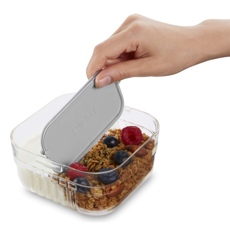 PackIt Mod Lunch Bento Contenedor de almacenamiento de alimentos, Gris
