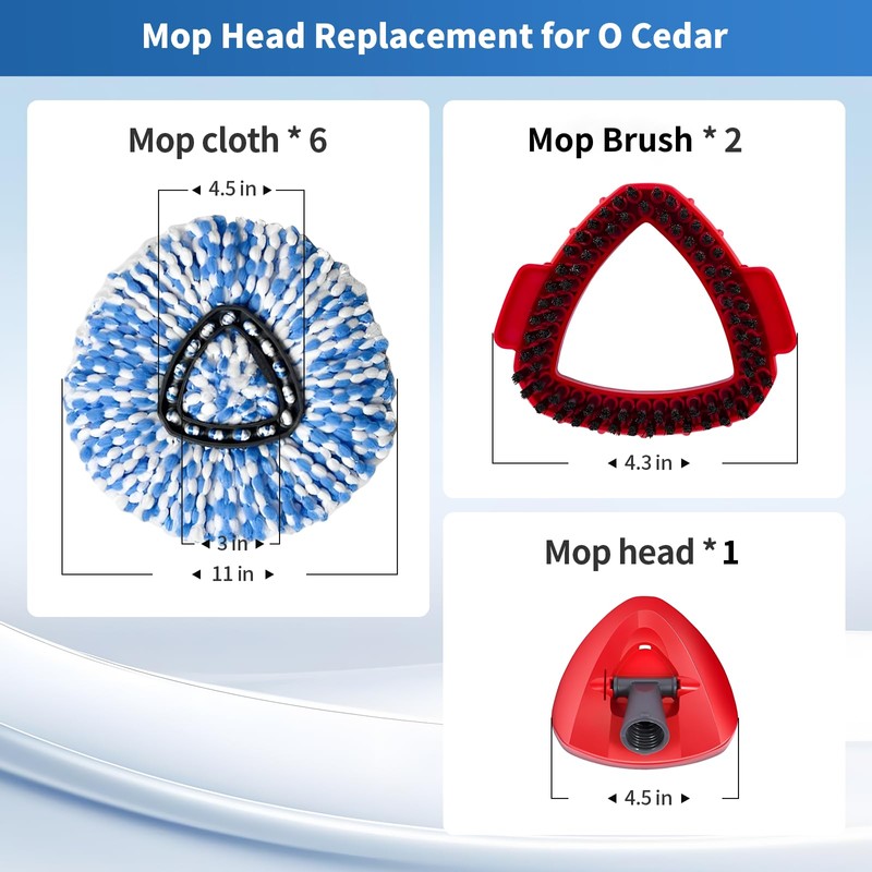 9-Pack Mop Head Replacements for ocedar, 1 Washable Floor Head
