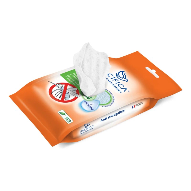 Repelente Toallitas Húmedas Pacifica Anti Mosquitos 120 Pzas