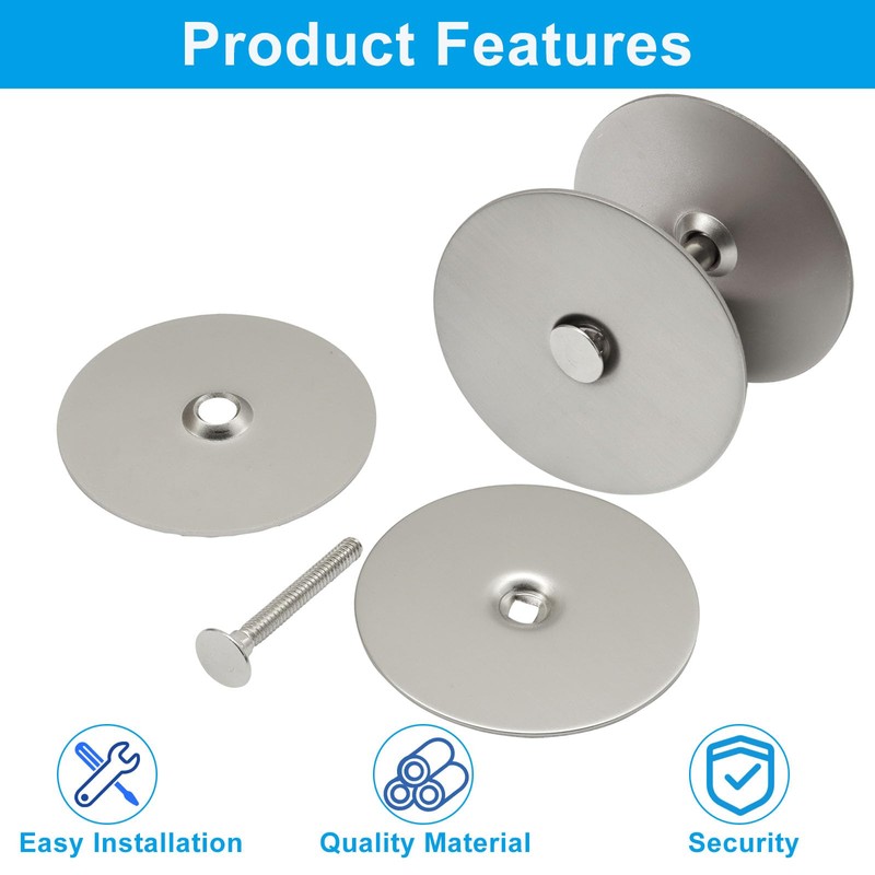 OSVJE 2 Pack Brushed Stain Nickel Round Door Hole Cover