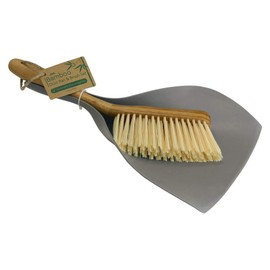 JVL 20-305 Bamboo Dustpan and Bristle Brush Set, Natural