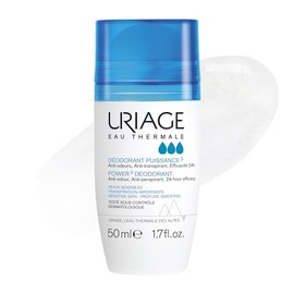 Uriage Desodorante Power3 50ml -Anti-Olor y anti-transpirante - Desodorante Eficacia 24H para la Sudoración prolífera - Fragancia Fresca, Unisex - Tacto Seco Roll-On Ancho - Sin Marcas Blancas, Sin Manchas Amarillas - Sin Alcohol