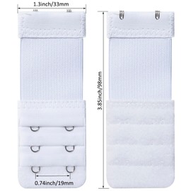 NANXJIUR Women's Bra Extender Extender 5 Pieces Bra Extension Extension 2 Hooks Elastic Bra Extender Band Soft Strap Comfortable, White, S