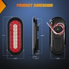 Nilight 6Inch Oval Trailer Tail Light 2PCS Red Brake Stop