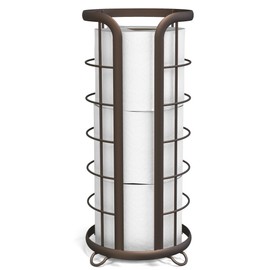 BROOKSTONE, Bronze Toilet Paper Holder, Freestanding Bathroom Tissue Organizer, Minimalistic Storage Solution, Modern & Stylish Design [Holds MEGA Rolls]