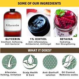 Eladerm Ichthiol Shampoo 200 ml Skin Prone to Infections, Dandruff, Dermatitis of the Scalp, Sebum Regulating and Soothing Effect, Itching, Irritation and Scalp Prone to Psoriasis