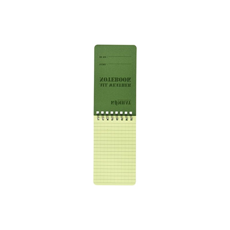 Kombat UK Mini Waterproof Notepad, Olive Green