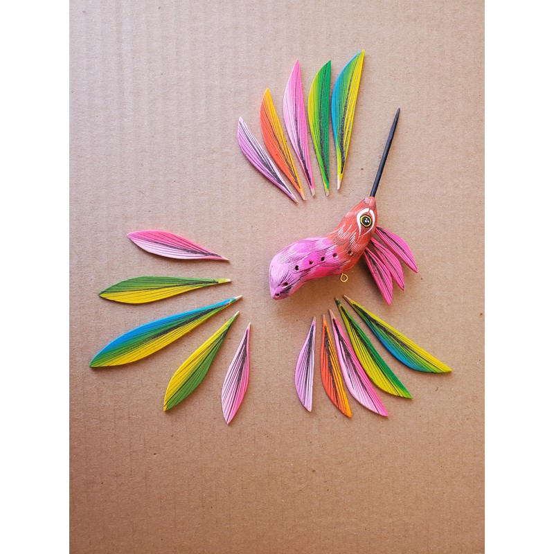 colibri artesania alebrije de oaxaca hecho a mano en madera