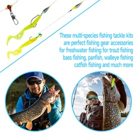 187pcs Fishing Accessories Kit, Fishing Tackle Set With Tackle Box, Sea Fishing Tackle Box Kit Including Fishing Swivels Snaps, Fishing Hooks, Sinker, Fishing Gear for Bass Crappie 187PCS