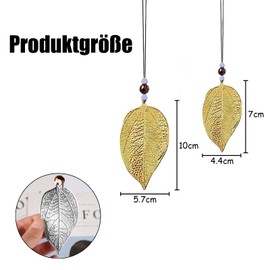 Pack of 8 Leaf Pendant Decoration, Window Decoration, Hanging, Metal Decorative Pendant Leaf, Wall Art, Gold, Silver, Copper Leaves, Garden Window Decoration
