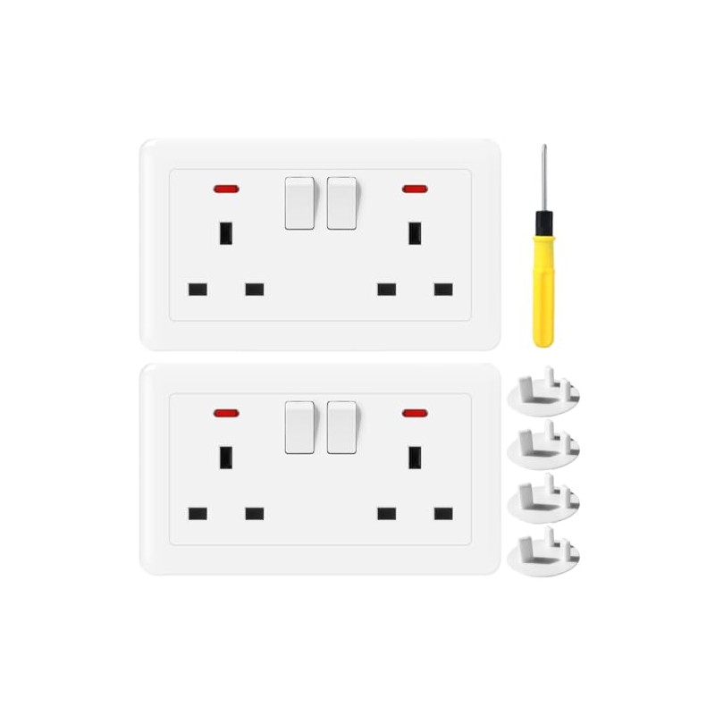 Acmerota Double Switched Converter Power Scoket 13A Double Plug Socket