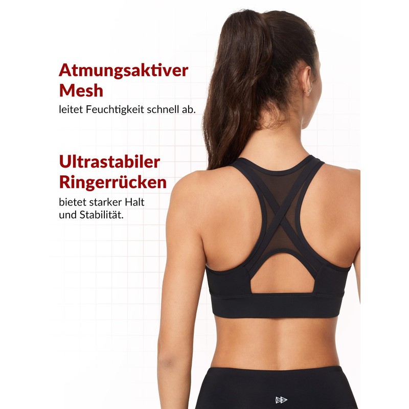 Yvette Strong Support Sports Bra Large Breasts with Front Closure